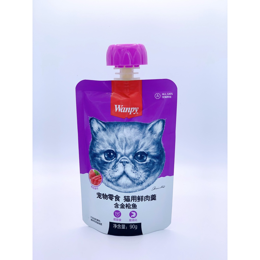 Súp thưởng WANPY nắp vặn 90g cho mèo - Thức ăn dinh dưỡng cho mèo - XOIML