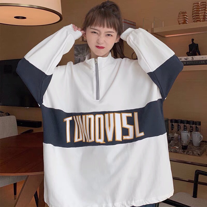 Áo polo khóa cổ form rộng tay bồng unisex  Áo thun dáng rộng mang phong cách hàn quốc 21433