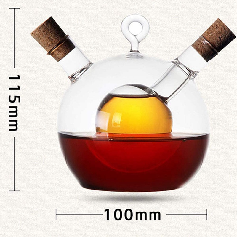 Chai Thủy Tinh Đựng Dầu Ăn / Giấm 2 Trong 1 Có Nút Bần Chặn