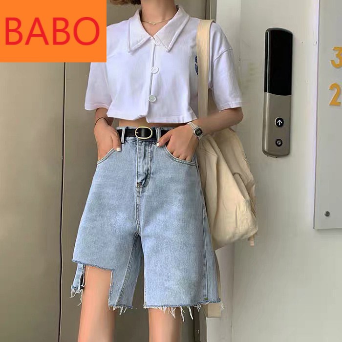 QUẦN JEAN NGỐ LỬNG NỮ LƯNG CAO RÁCH VUÔNG PHẢI MÀU XANH NHẠT CAO CẤP BABO ĐỦ SIZE LAI TUA, HOT NGẤT NGÂY, GHIỀN MẤT THÔI