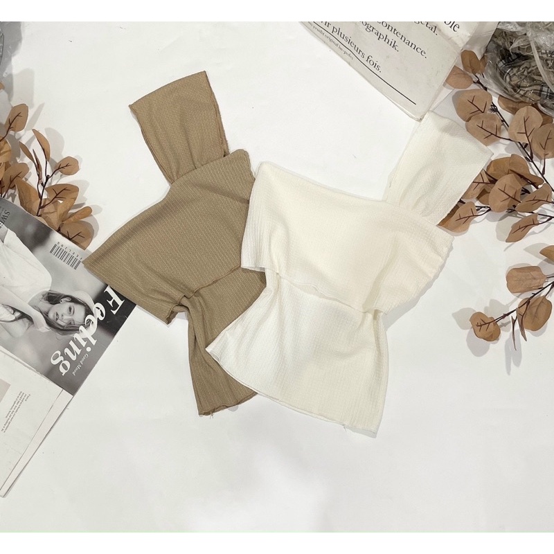 Áo thun croptop 1 bên vai như hình