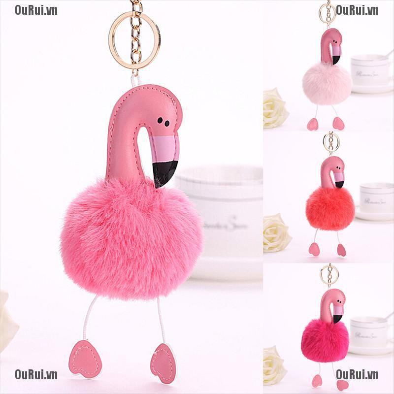 Móc Khóa Hình Quả Cầu Lông Và Chim Hạc Dễ Thương