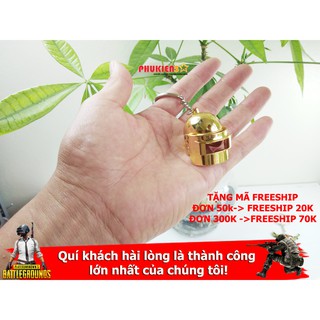 Móc Khoá Mũ Gold Pubg - Kim loại vàng óng - Sơn tĩnh điện cực bền