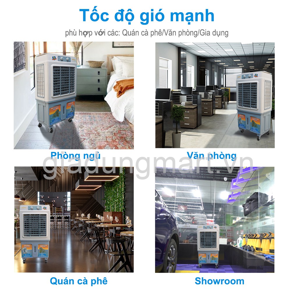 Quạt điều hòa KS-3800C Inverter Quạt THÁI LADOMAX siêu mát 100% Tặng 2 viên đá Siêu tiết kiệm điện