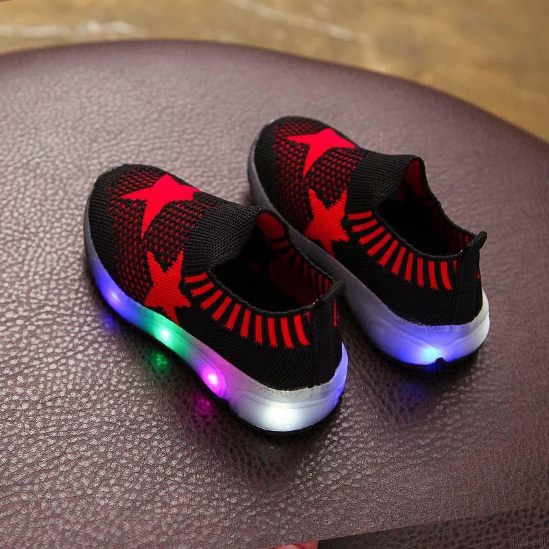 Children Boys Girls Shoes Kids Sneakers Star Print Light Led Shoes Kids Trainers