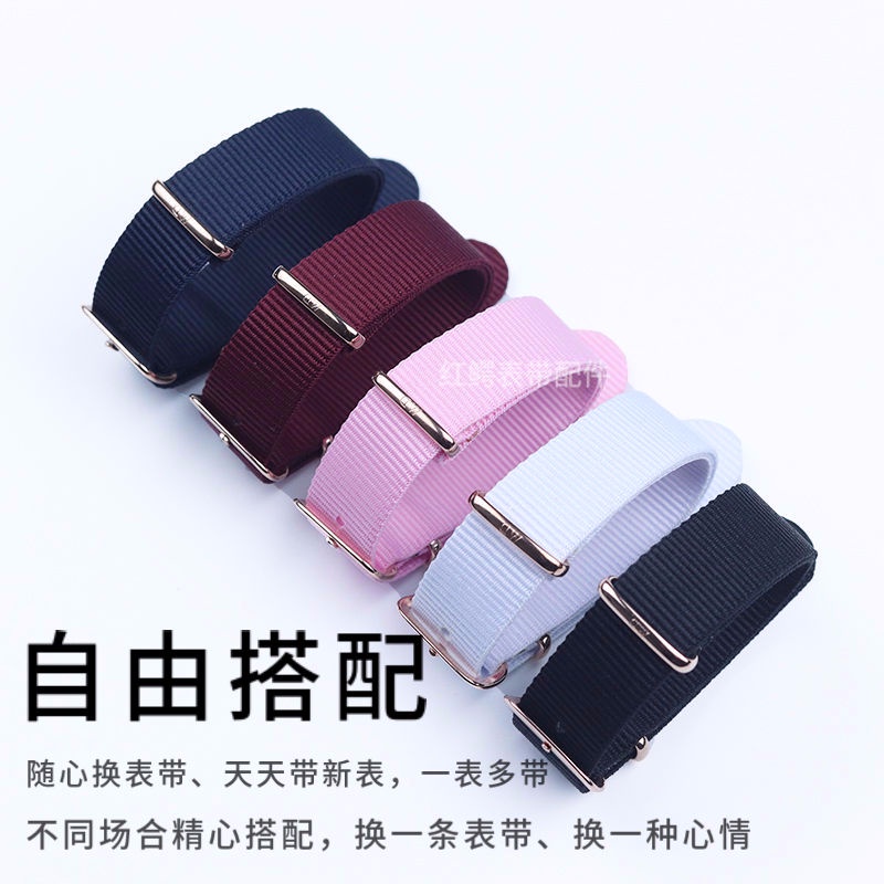 Dây Đồng Hồ Đeo Tay dw Bằng Vải canvas nylon Màu Hồng / Đen / Xanh Dương / Trắng Cho Nam Và Nữ