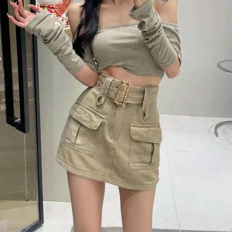 CHÂN VÁY KAKI TÚI HỘP KÈN ĐAI QC MS17551