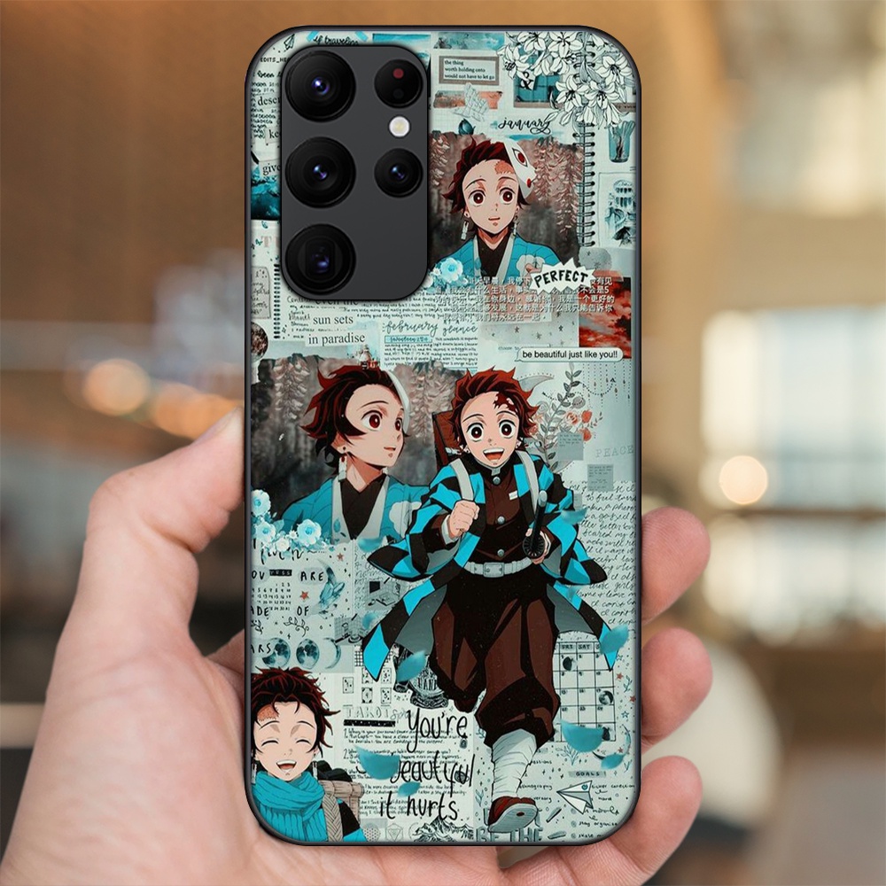 Ốp lưng Samsung S20 Ultra viền đen in hình Tanjiro Kimetsu No Yaiba