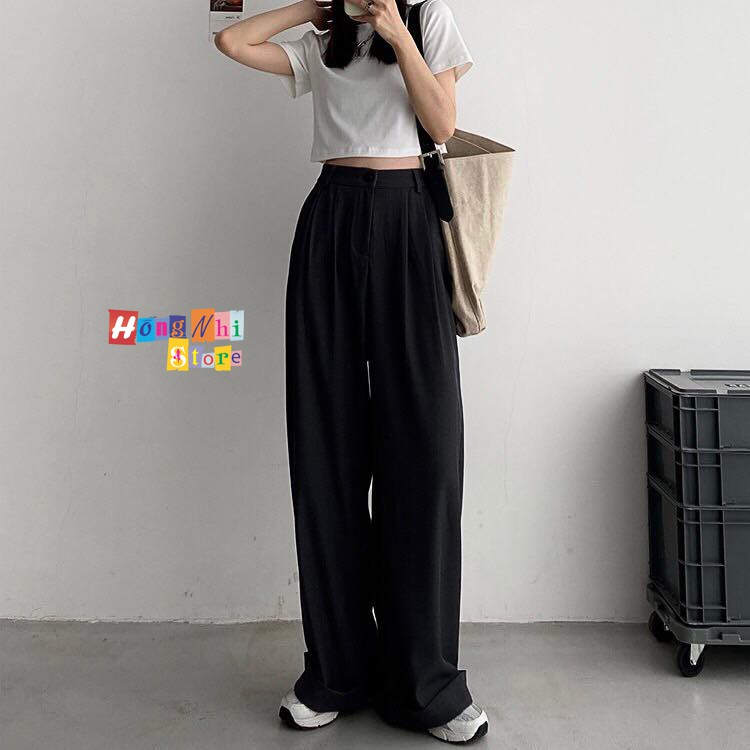 QUẦN CULOTTES DÀI ỐNG RỘNG LƯNG SIÊU CAO FORM RỘNG 60KG VẢI CAO CẤP DÀI 98CM - MM