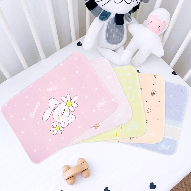 Set 5 miếng lót chống thấm cotton Goodmama cho bé khổ 30x40cm