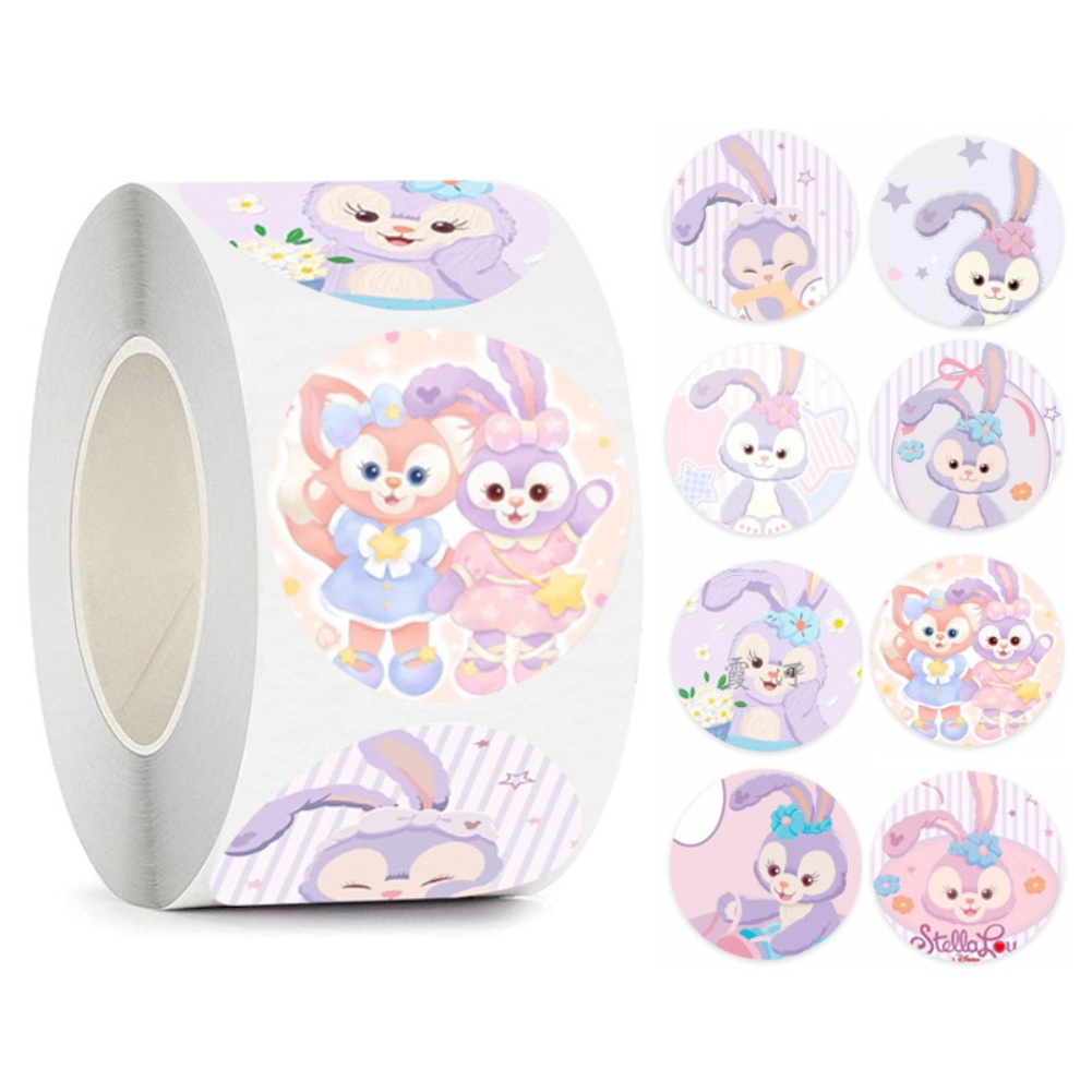 500 cái/cuộn Nhãn dán Sanrio dễ thương Hello Kitty/kuromi/ Giấy trang trí quế Nhãn dán giấy cho tài khoản cầm tay Nhãn dán băng keo hoạt hình dễ thương WE