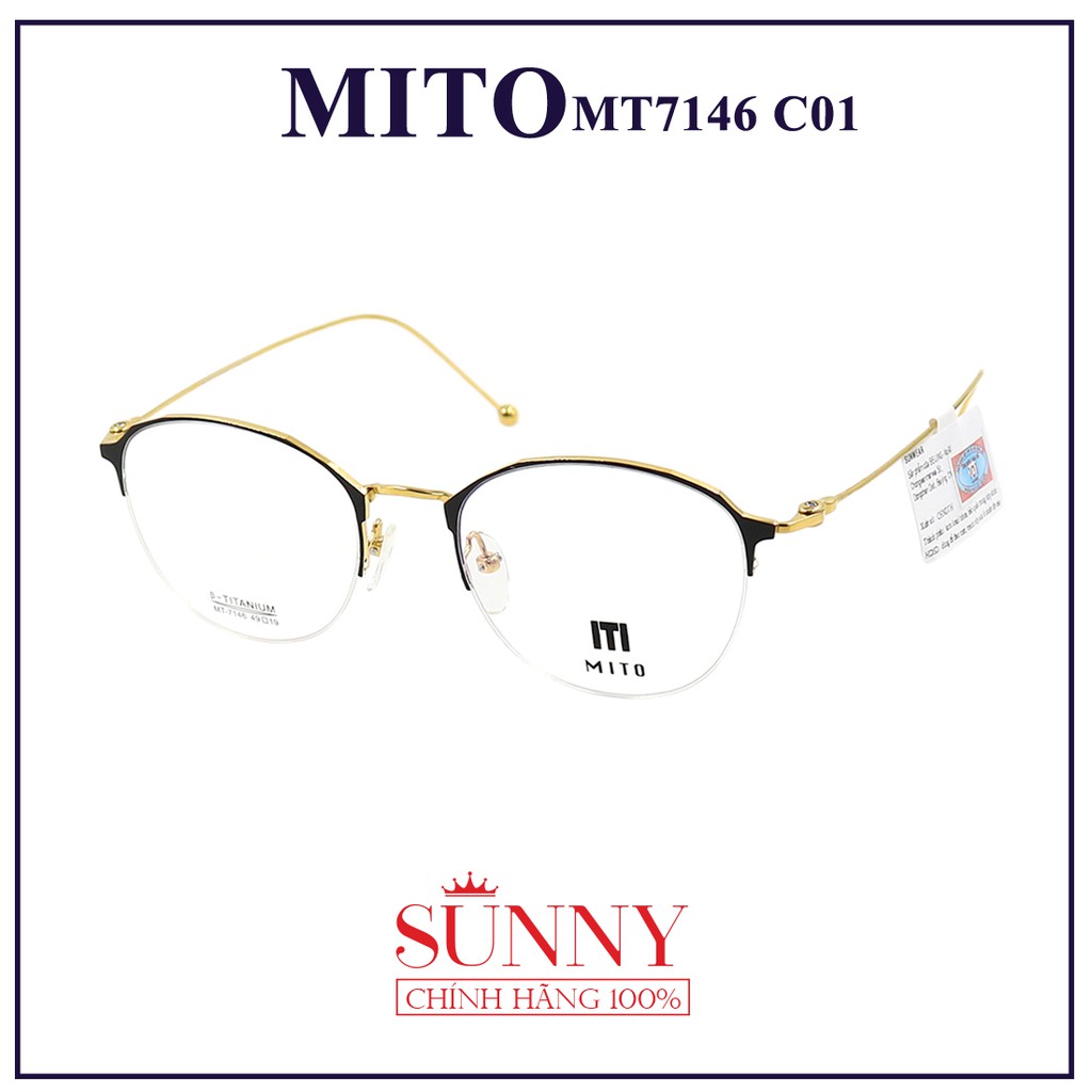 MT7146  - Gọng kính Mito unisex (nhiều màu) chính hãng Italia - - kèm tem chống hàng giả do bộ công an cấp