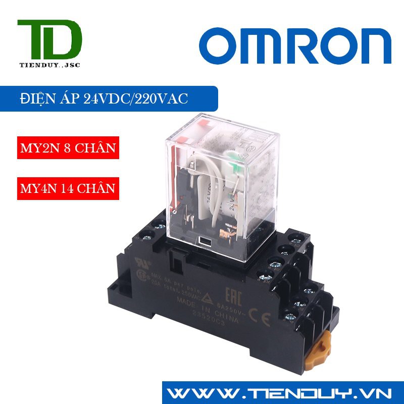 Rơ le trung gian MY4N-GS 220VAC, 24VDC
