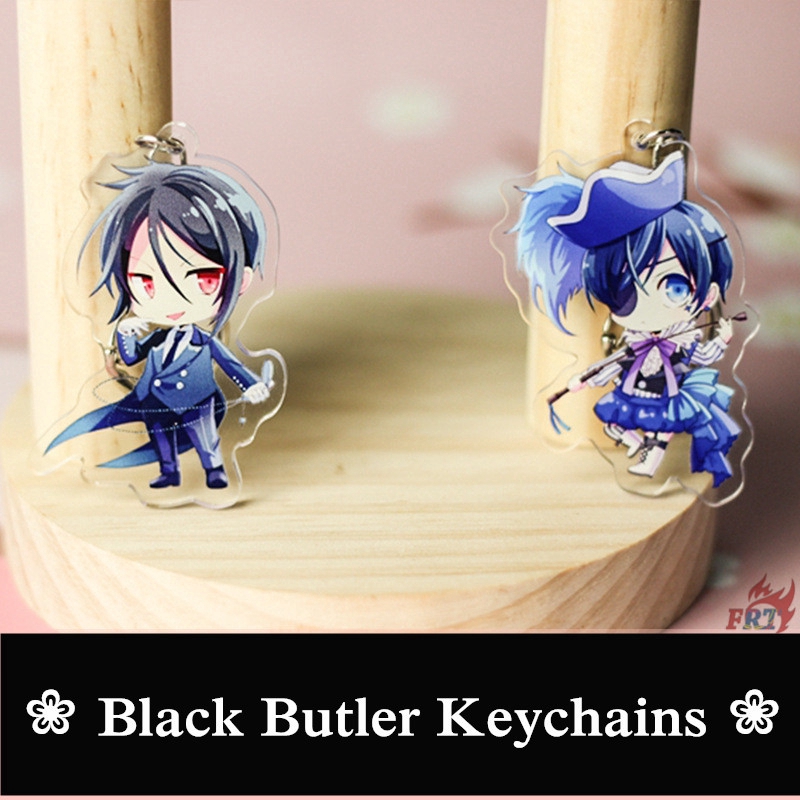 Móc chìa khóa có mặt trang trí hình nhân vật Kuroshitsuji trong phim Quản Gia Hắc Ám