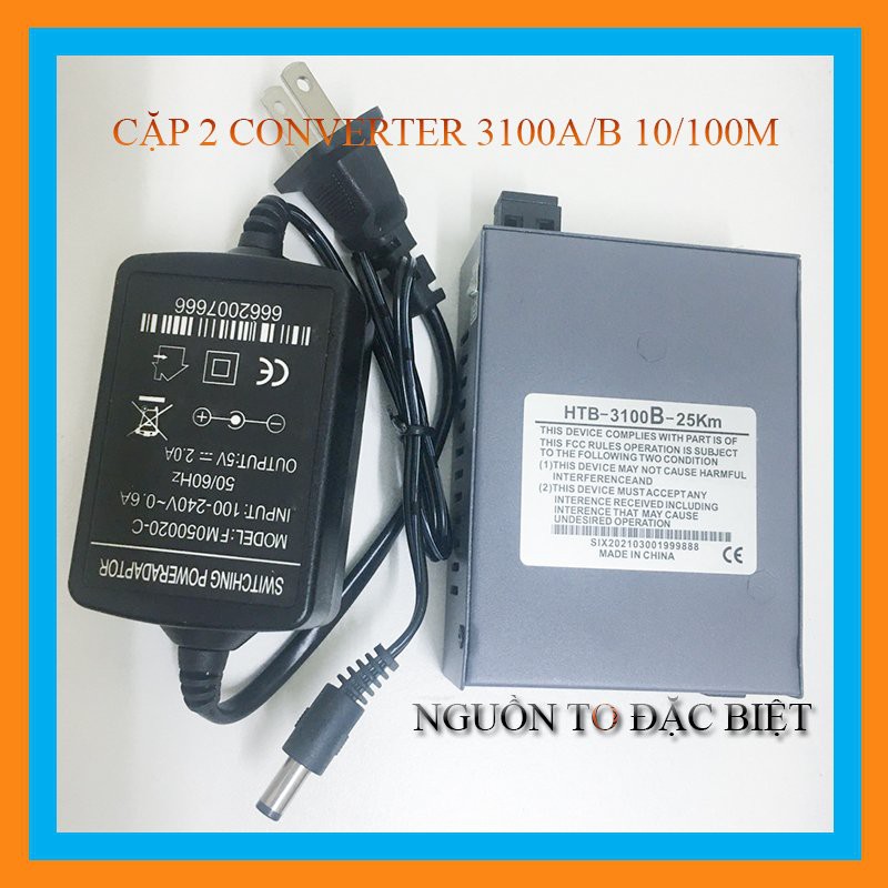 Converter quang HTB - 3100 chuẩn A, chuẩn B, Cặp 2 CVT 3100AB, bảo hành 7 ngày, 3th, 6th, 12th