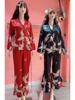 BỘ LỤA SATIN CHIM HẠC 💸