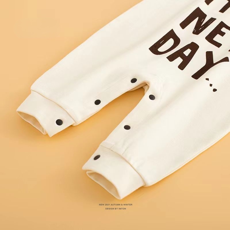 Áo Liền Quần Bằng Cotton Thời Trang Xuân Thu Cho Trẻ Em 0-18 Tháng Tuổi