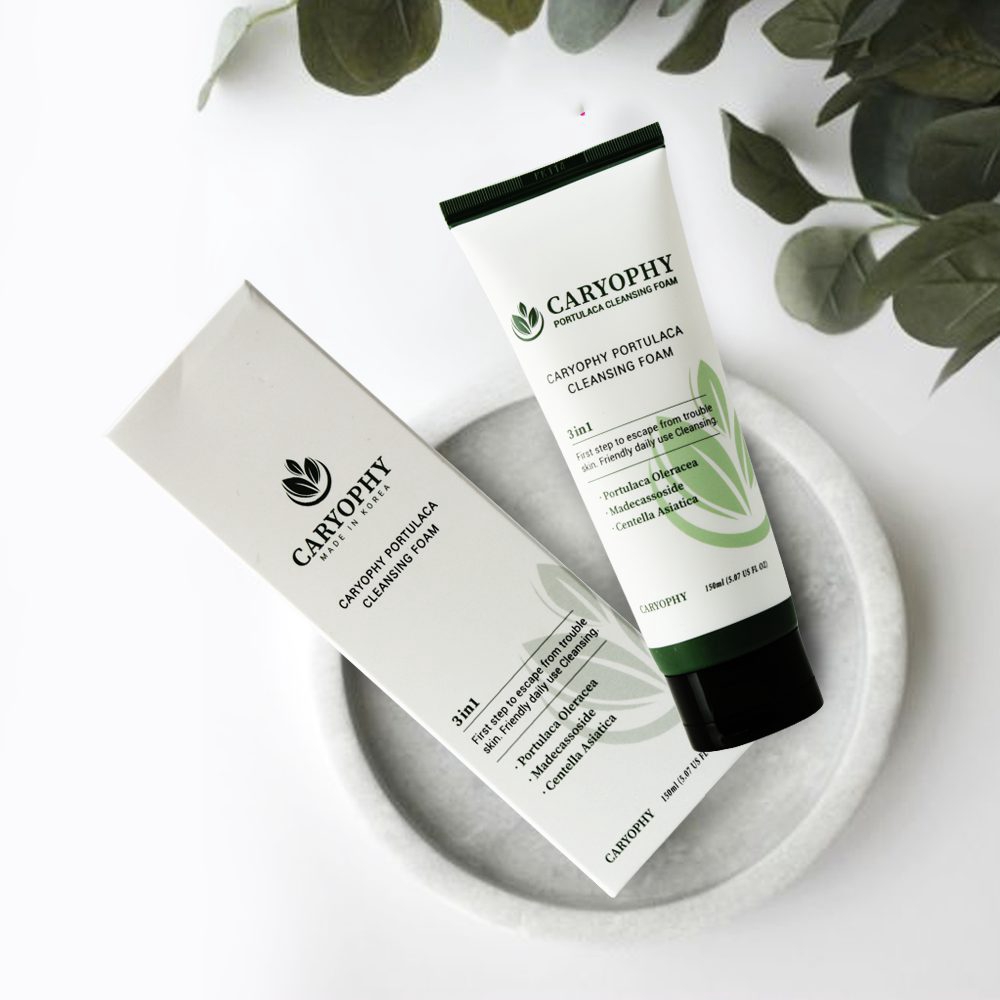 Sửa rửa rặt hỗ trợ làm sạch mụn hiệu quả caryophy portulaca cleansing foam 150ml skin hub | BigBuy360 - bigbuy360.vn