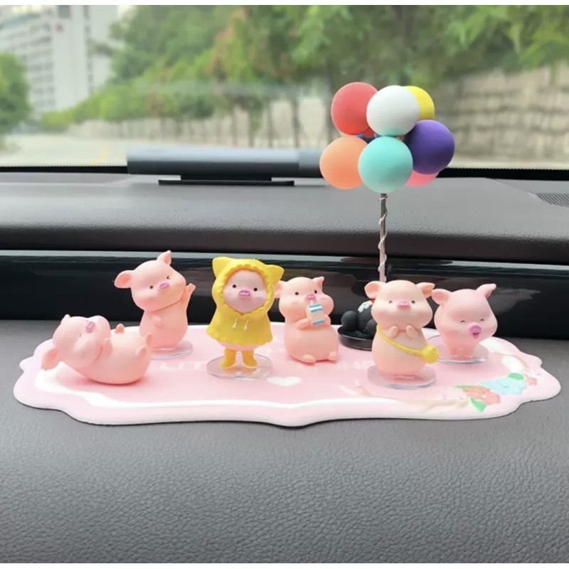 🎀Set lợn hồng trang trí taplo ô tô, bàn làm việc, bàn học, tiểu cảnh 🥰🥰