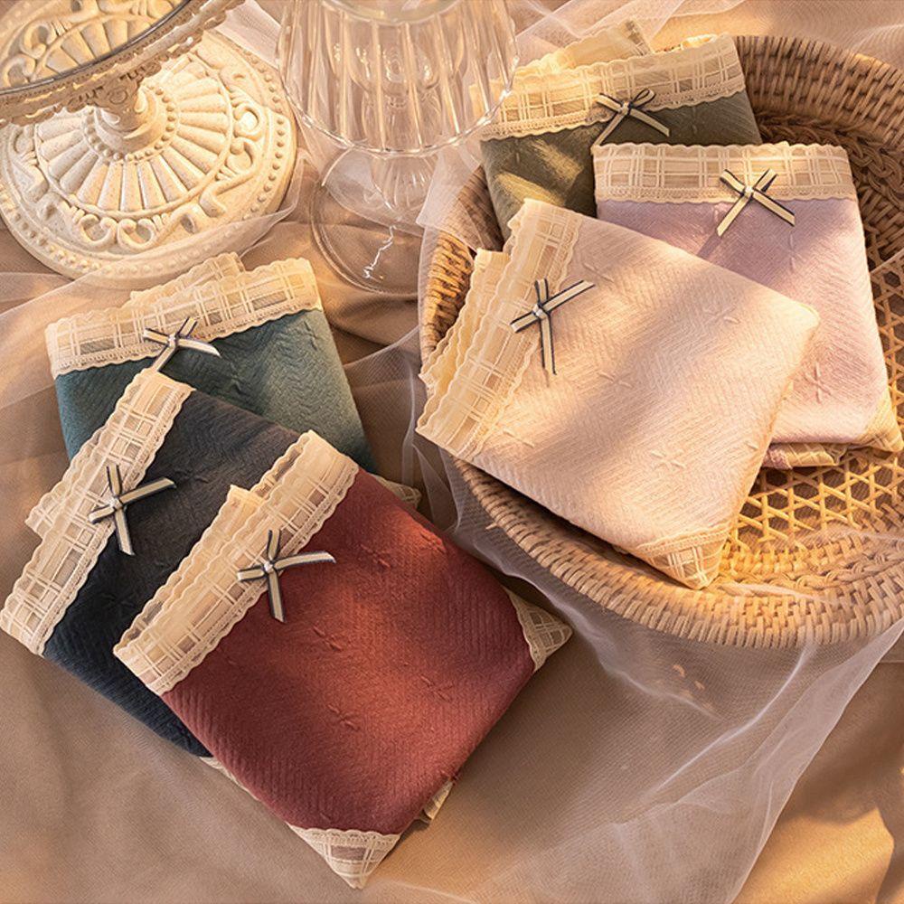 Quần Lót Cotton Không Đường May Lưng Vừa Phối Ren Thoáng Khí Dành Cho Nữ