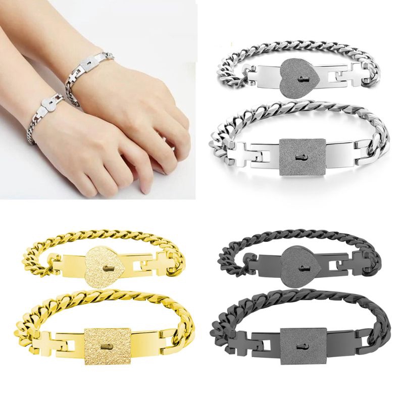 Set 2 Vòng Tay Hình Ổ Khóa Và Chìa Khoá Cho Cặp Đôi