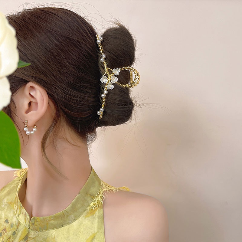 Kẹp Tóc Hình Hoa Đính Hạt Thời Trang Hàn Quốc Cho Nữ