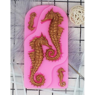 Khuôn Silicone sinh vật biển Cá Ngựa Cá Biển Lớn Nhỏ Vĩ 4C