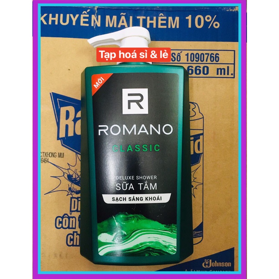 Sữa tắm Romano đỏ/ xanh lá 650g