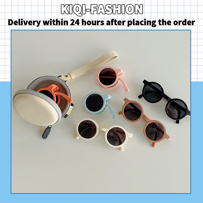 (KIQI-FASHION) COD Kính Mát Chống Tia Uv400 Có Thể Gập Lại Dành Cho Bé Trai Bé Gái
