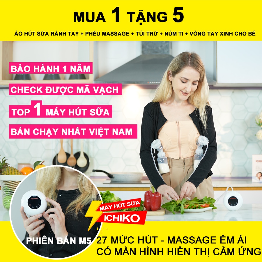  Máy Hút Sữa Ichiko Japan - Phiên Bản M05 Có Màn Hình Hiển Thị