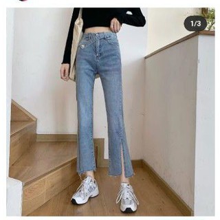 quần jeans xẻ tà