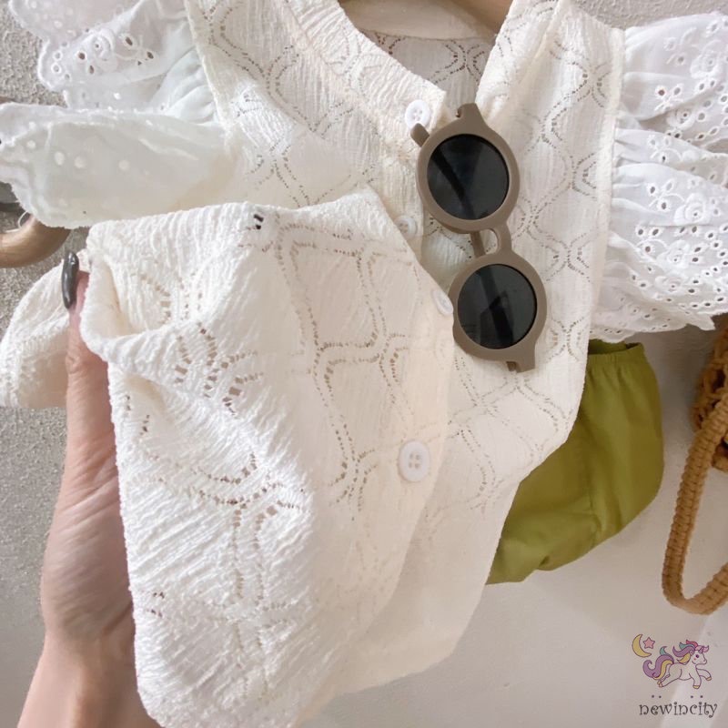 Set Áo Tay Cánh Tiên + Quần Short Thời Trang Hè Phong Cách Hàn Quốc Cho Bé Gái