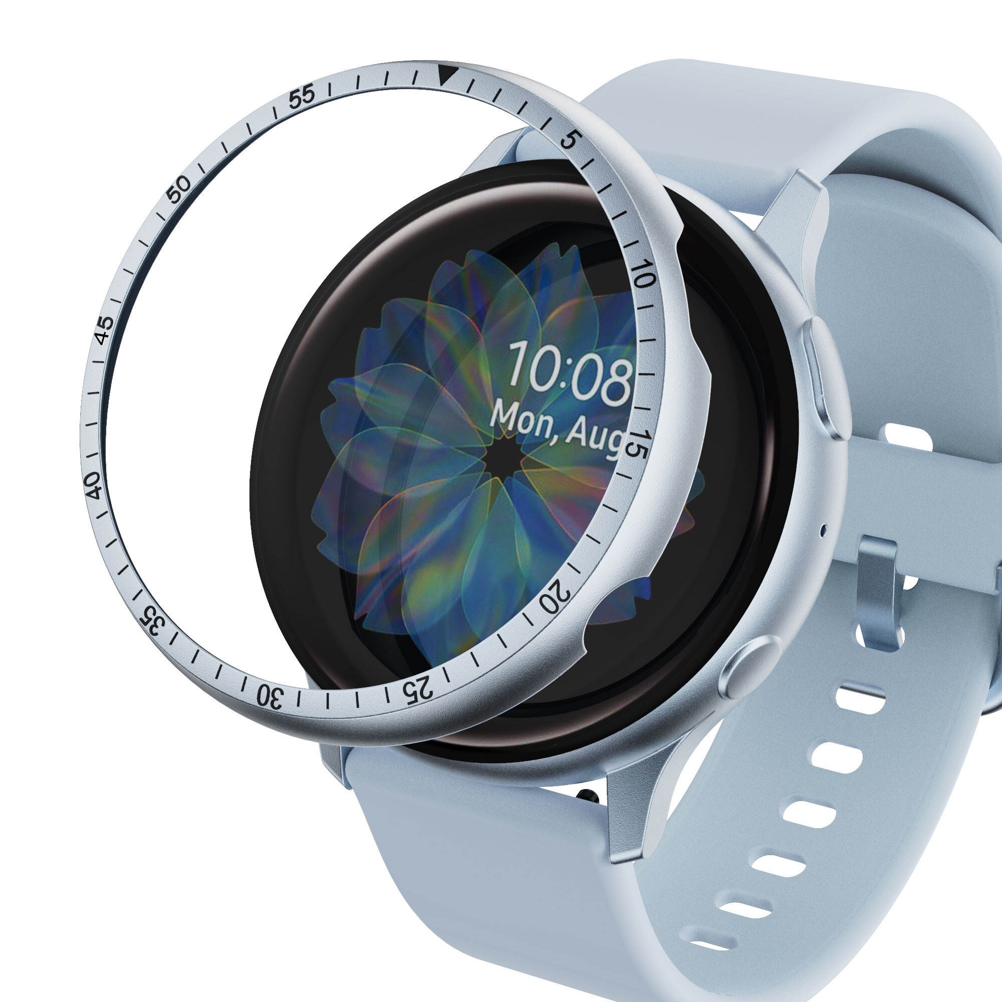 Vỏ bọc vòng nhẫn vát mép bằng hợp kim nhôm bảo vệ mặt đồng hồ Samsung Galaxy Watch Active 2 44mm 40mm