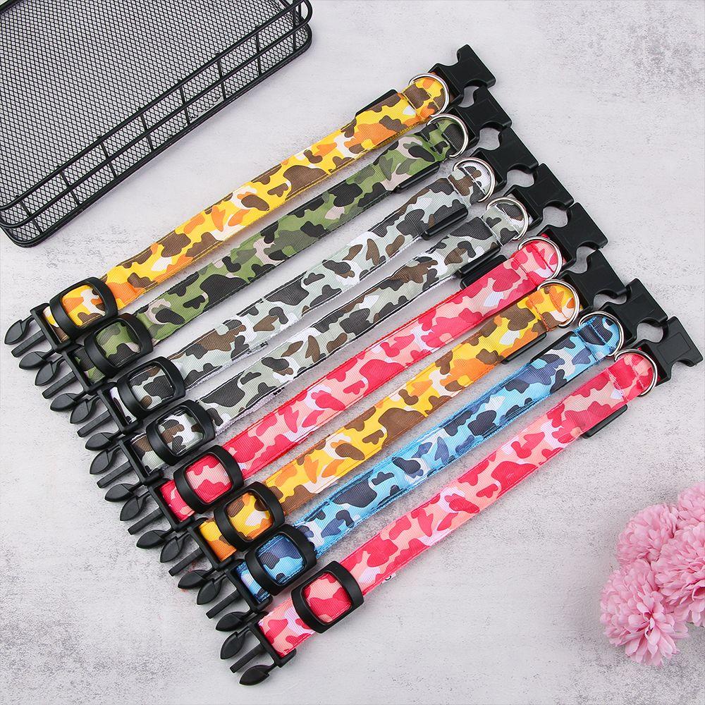 Vòng Cổ Thú Cưng Họa Tiết Rằn Ri Có Đèn LED Phát Sáng