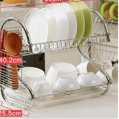 Giá Phơi Chén Dĩa 2 Tầng Bằng Thép Không Gỉ Tiện Dụng | BigBuy360 - bigbuy360.vn