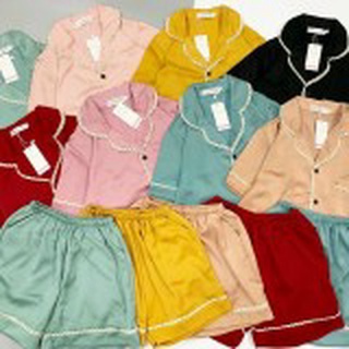 Đồ ngủ pijama lụa cao cấp lụa latin cộc mềm mịn thiết kế viền ren CD02