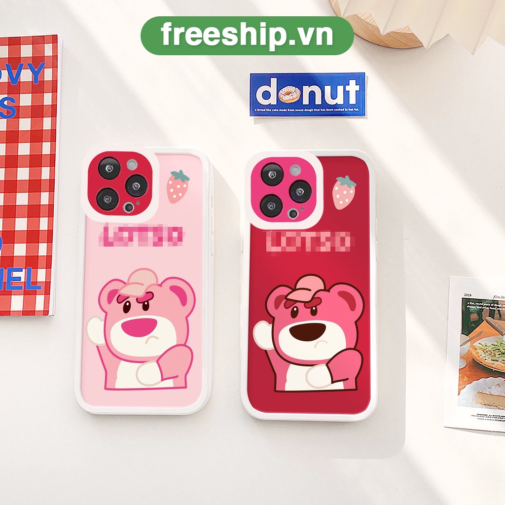 Ốp lưng iphone Gấu Lot.so bóng cạnh vuông 6/6plus/6s/6splus/7/7plus/8/8plus/x/xr/xs/11/12/13/pro/max/plus/promax