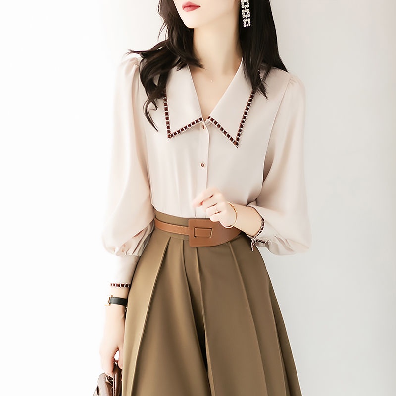 Áo Sơ Mi Chiffon Tay Phồng Thời Trang Mùa Thu 2022 Cho Nữ