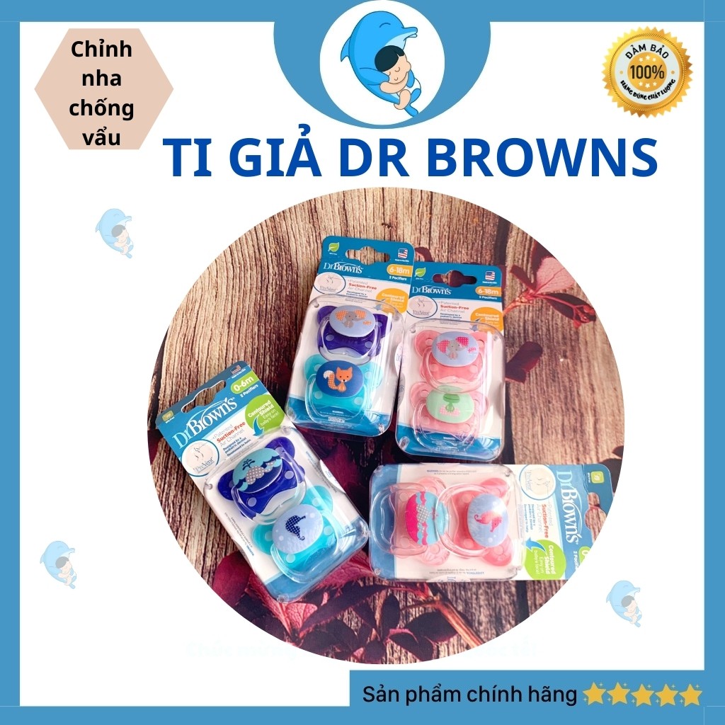 Ti Giả Chỉnh Nha Dr Brown's Của Mỹ Cho Bé Chính Hãng Giúp Trấn An Vào Giấc Ngủ, Ngủ Sâu Giấc