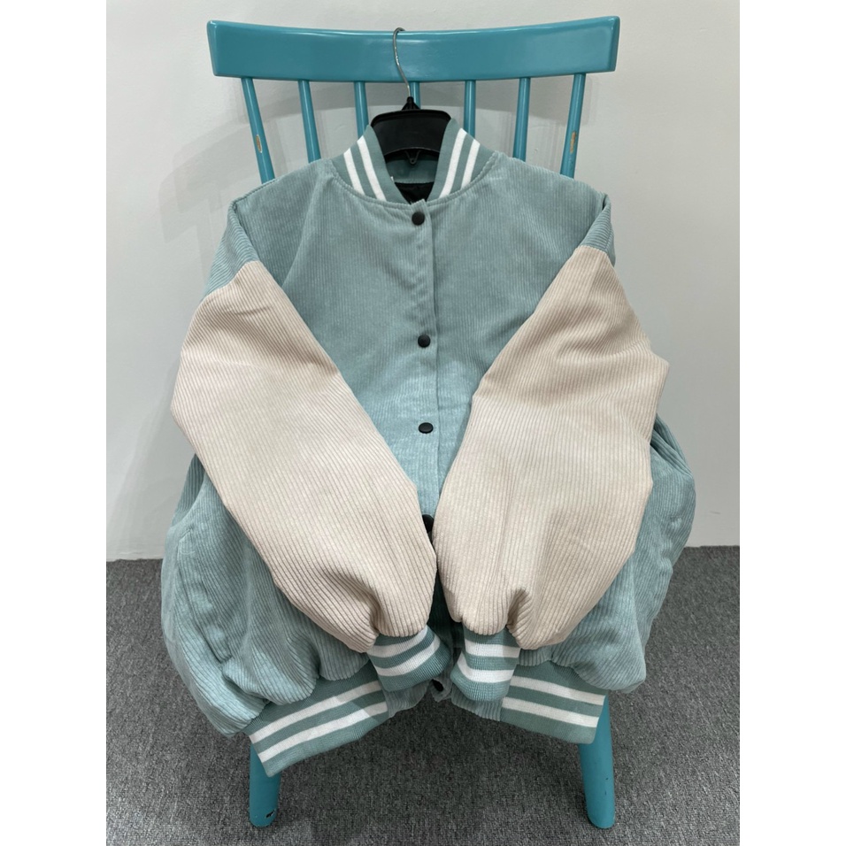 Áo Varsity Jacket áo bomber chất nhung tăm 2 lớp nam nữ khoác ngoài dày dặn cao cấp form rộng unisex - AQ STORE