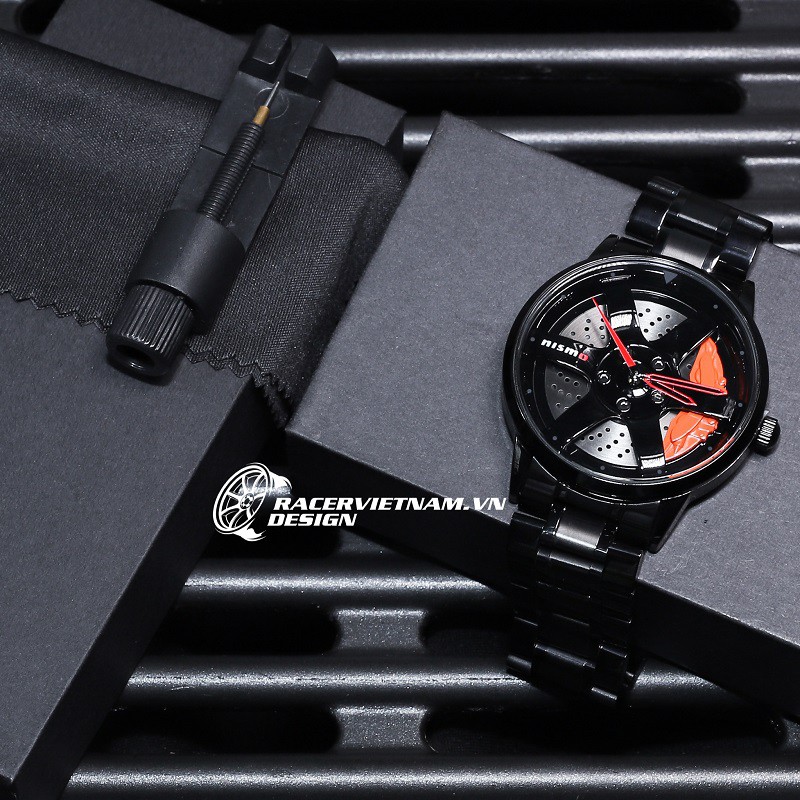 Đồng Hồ Nam Bánh Xe ô Tô Nismo Tdesign Đồng Hồ Vành Xe Mâm Xe Thân Máy Thép không Gỉ Không Thấm Nước Mặt Kính Sapphire