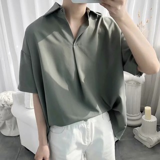 Áo sơ mi nam ngắn tay cổ bẻ thời trang hàn