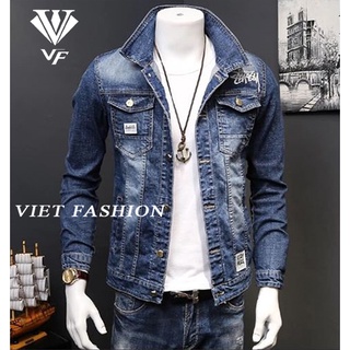 ÁO KHOÁC JEAN NAM THỜI TRANG PHƯƠNG VI FASHION ( Đen Xám TRo) V2
