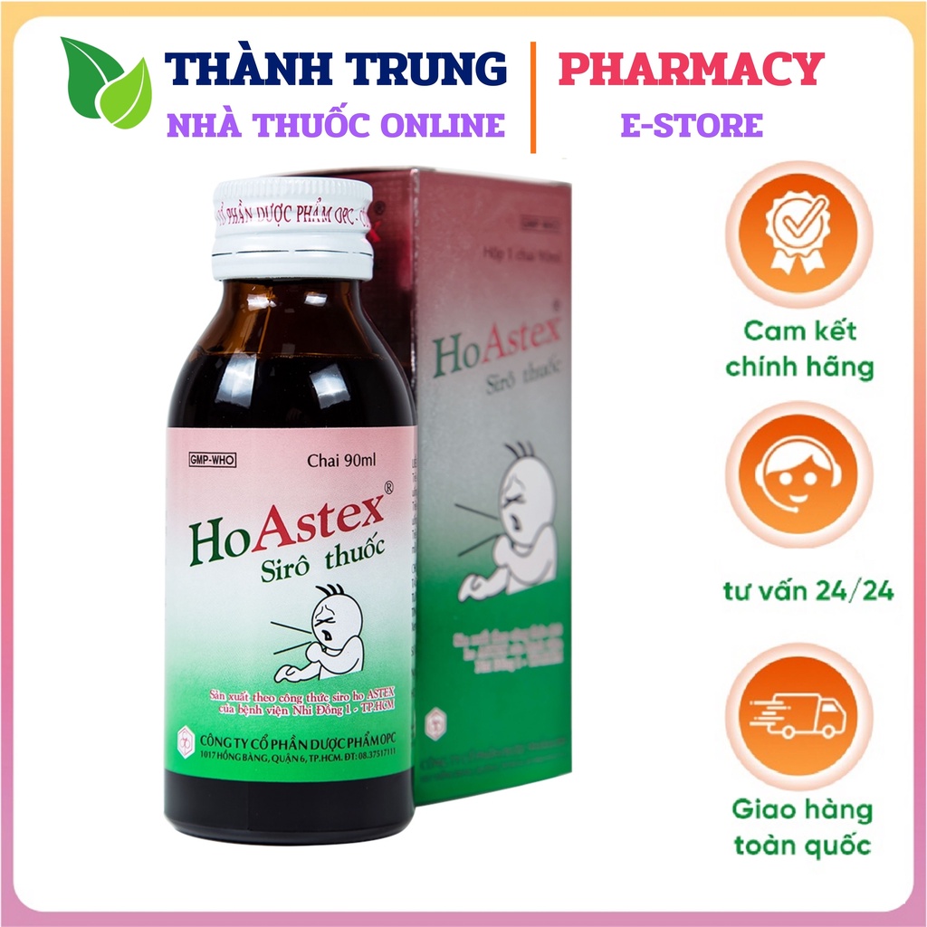 Siro Astex (Chai) 90ML OPC Giảm Ho Viêm Họng, Viêm Phế Quản
