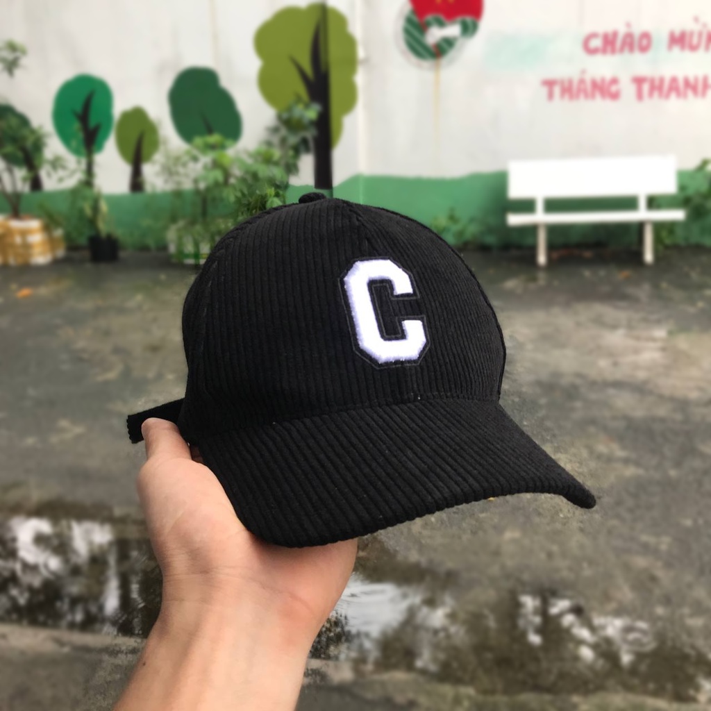 Mũ lưỡi trai nữ nam , Nón kết thêu chữ C phong cách Ulzzang chất liệu nỉ gân cotton form unisex Chawystore - K2