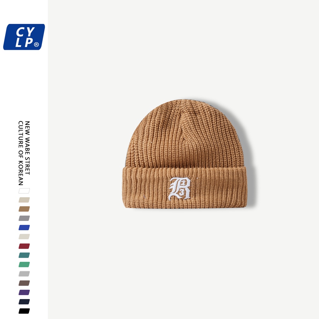 Mũ Len Thêu Chữ Phong Cách Đường Phố Hàn Quốc Cá Tính Pu