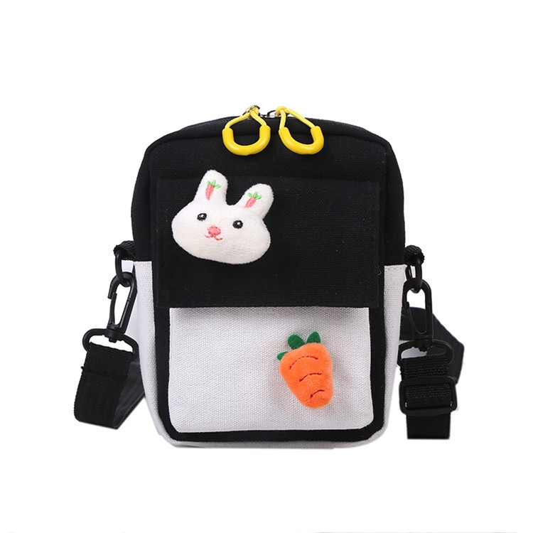 Túi Đeo Chéo Canvas Hình Búp Bê Hoạt Hình Dễ Thương Cho Nữ