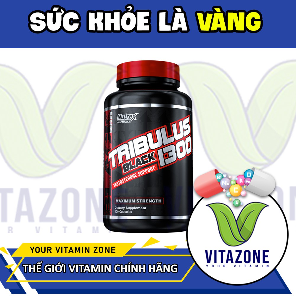 Nutrex Tribulus Black 1300 - Tăng sức mạnh cơ băp, testosterone, tăng cường khả năng năm giới - 120 Viên
