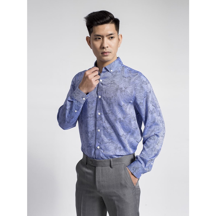 Áo sơ mi nam dài tay ARISTINO sợi tre kháng khuẩn from rộng ALS56308