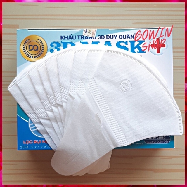 [Sale 3 ngày]]Khẩu Trang 3D Mask  Duy Quân Xuân Lai Công Nghệ Nhật Bản Hộp 50 Chiếc màu trắng